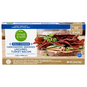 Save $0.50 on Simple Truth Fully Cooked Uncured Hardwood Smoked Turkey Bacon