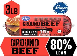 $2.88 lb Ground Beef, 80% Lean