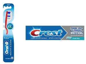 $0.99 Crest Toothpaste, or Oral B Healthy Clean Toothbrush
