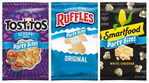 $3.99 Party Size Ruffles, Tostitos, Smartfood, Sunchips or Lays Baked