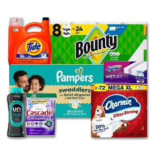 save 0 75 on select tide gain downy bounty charmin cascade pampers pickup or delivery only King-soopers Coupon