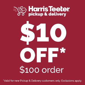 get 10 off your first two harris teeter pickup or delivery orders save up to 20 Harris-teeter Coupon