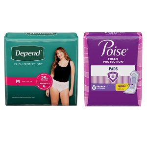 save 2 50 on any one 1 select poise or depend products Food-4-less Coupon