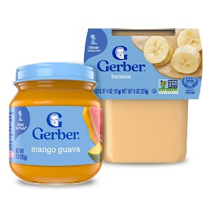 save 0 50 on any one 1 gerber baby food purees pickup or delivery only Food-4-less Coupon