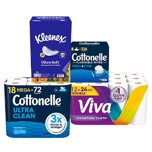 buy 2 save 10 on select cottonelle viva scott or kleenex pickup or delivery only Kroger Coupon