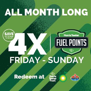 friday april 10 sunday april 12 get 4x fuel points Harris-teeter Coupon