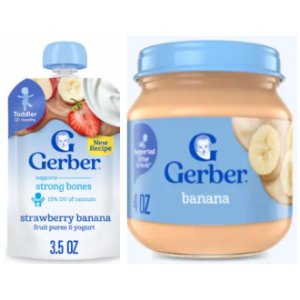 save 1 00 on 4 gerber pouches or jars Food-4-less Coupon
