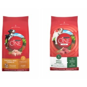 save 1 50 on purina one dry dog food 7 4 8 lb Food-4-less Coupon
