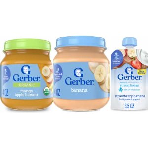 save 1 00 on 4 gerber jars or pouches Food-4-less Coupon